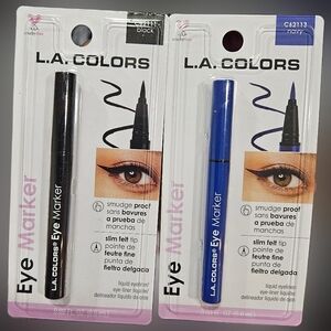 NWT 》2×《 LA COLORS MINI LIQUID MARKER EYELINERS: NAVY & BLACK!